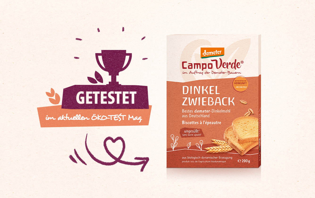 ÖKO-TEST Mai 2024: Zwieback – Unser Dinkel Zwieback wurde mit „sehr gut“ bewertet!
