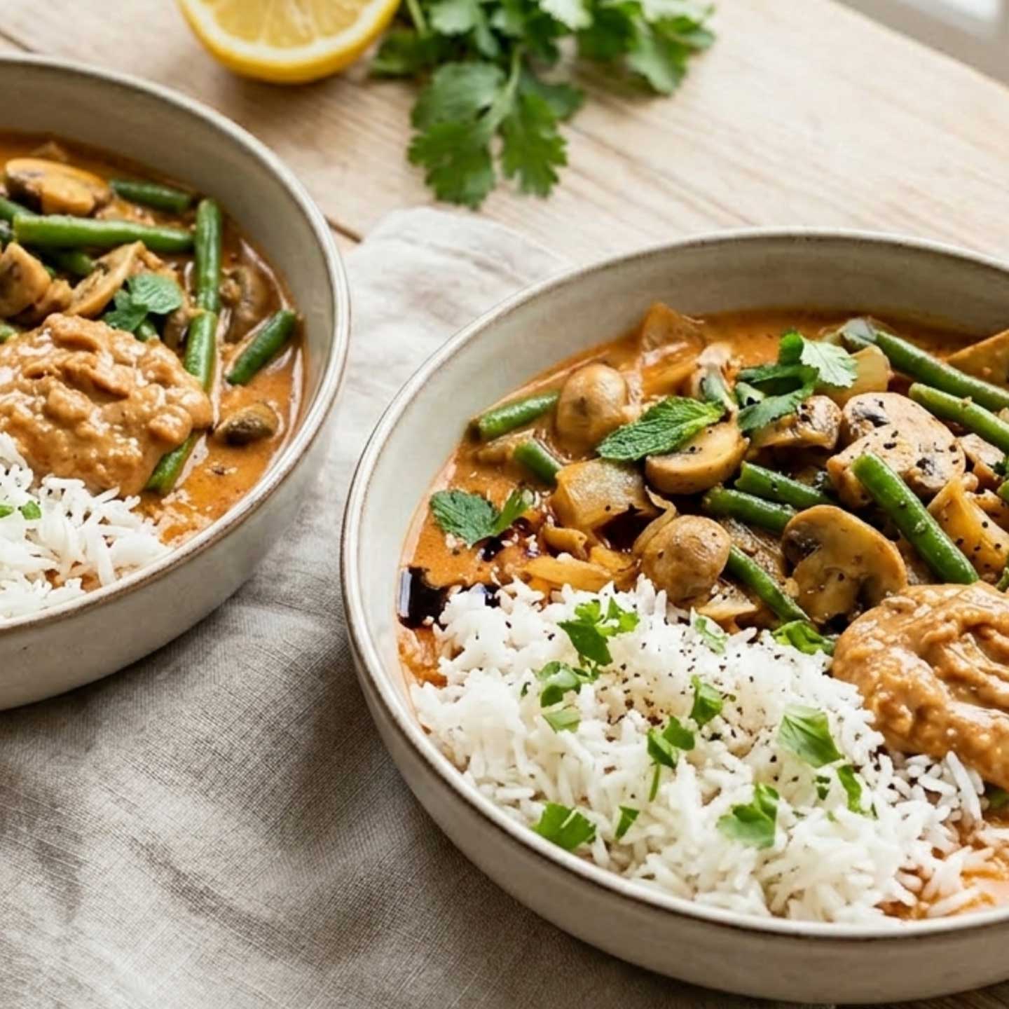 Erdnuss-Kokos-Bowl mit Basmatireis