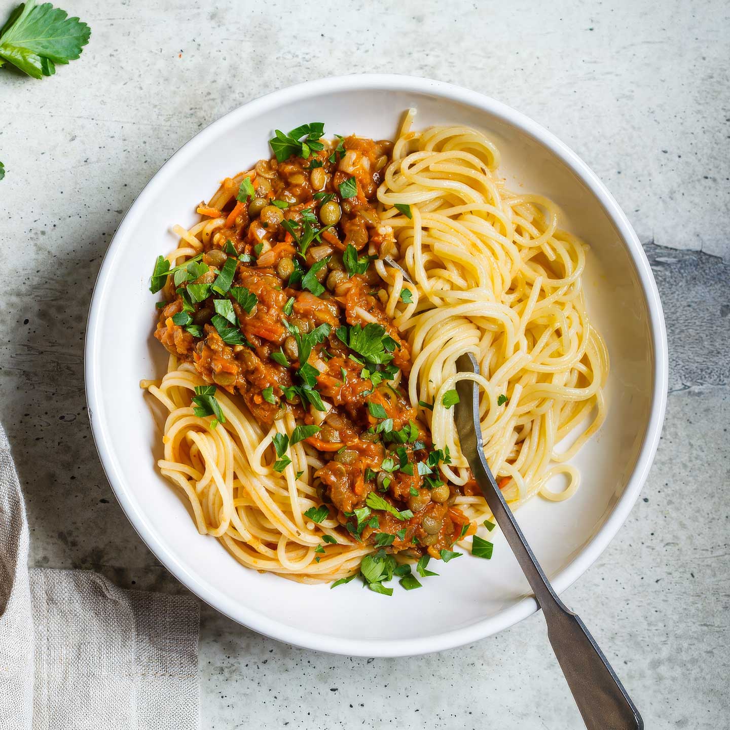 Linsen-Bolognese